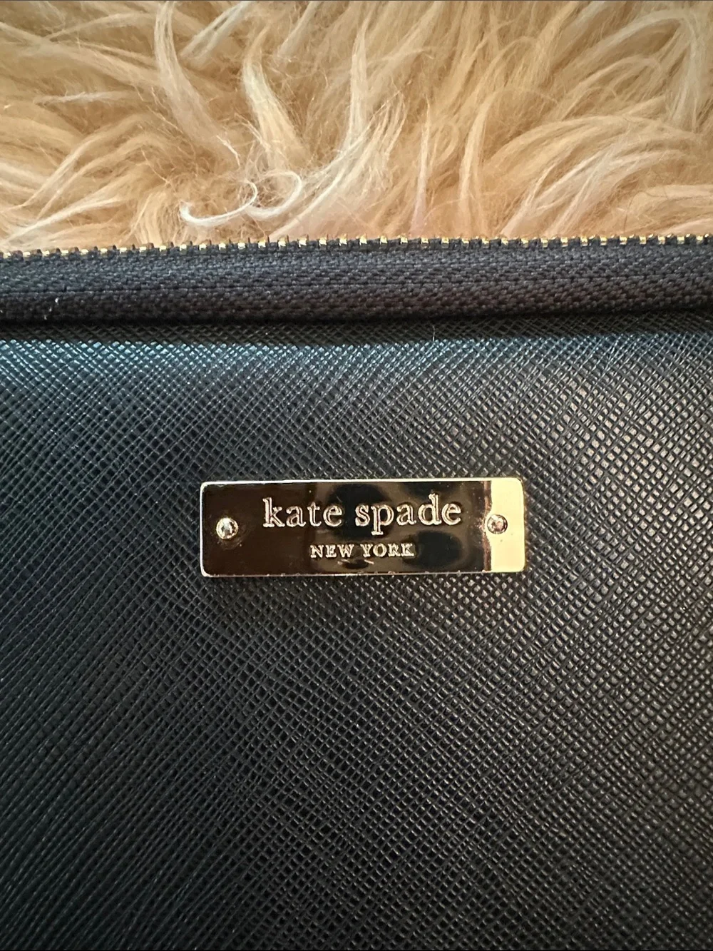 kate Spade Black Laptop Sleeve with Gold Logo